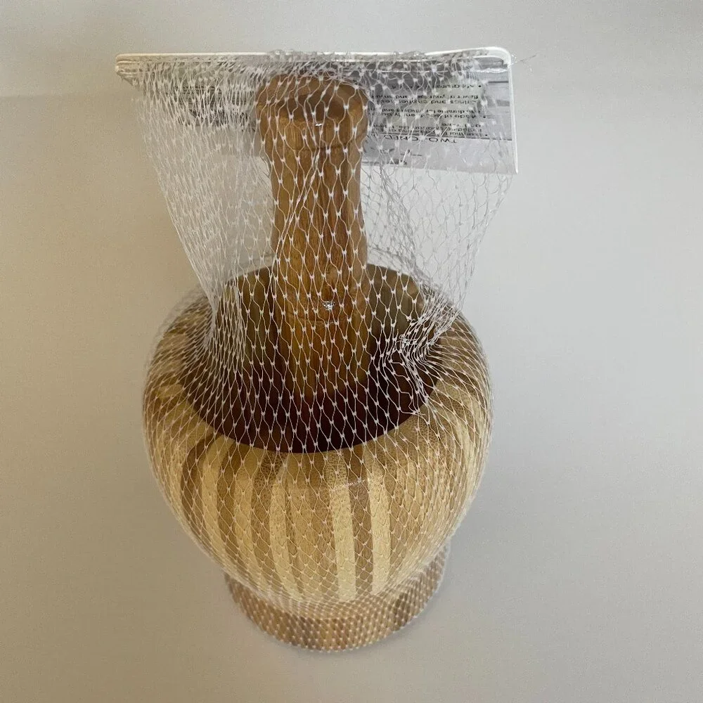 Tahari Two Toned Bamboo Mortar and Pestle